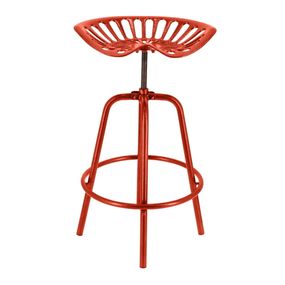 Červená kovová záhradná barová stolička Traktor – Esschert Design