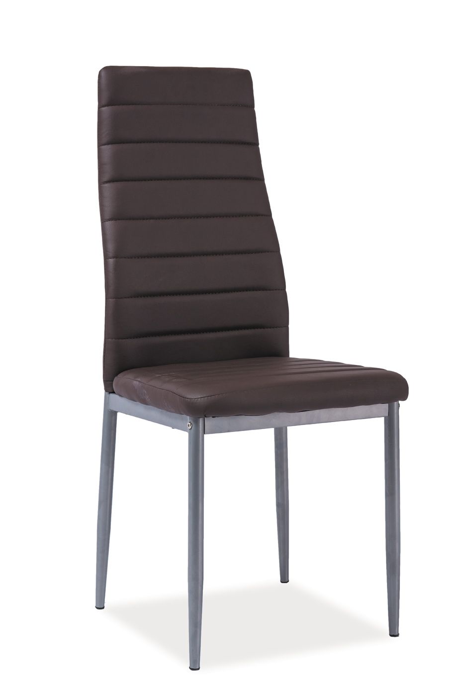 Jedálenská stolička H-261 alu (ekokoža hnedá)