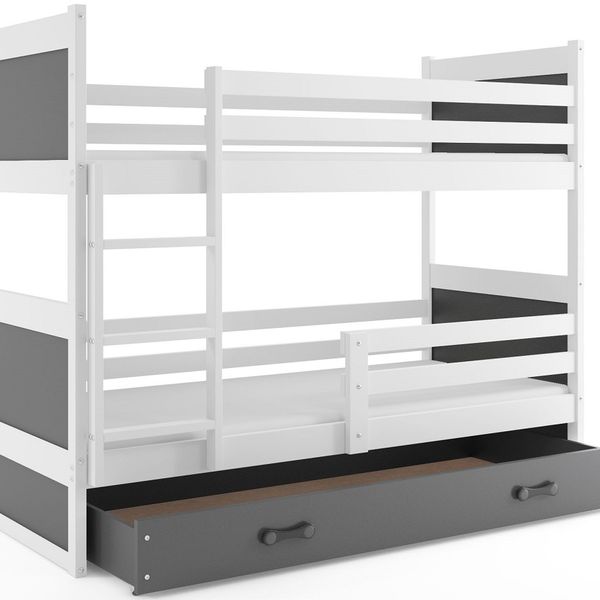 Poschodová posteľ RICO 2 - 160x80cm - Biely - Grafitový