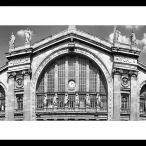 Rámovaný obraz Gare du Nord 80x40 cm, čiernobiely