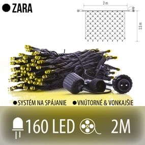 ZARA spojovateľná LED svetelná sieť vonkajšia - 160LED - 2M Teplá biela