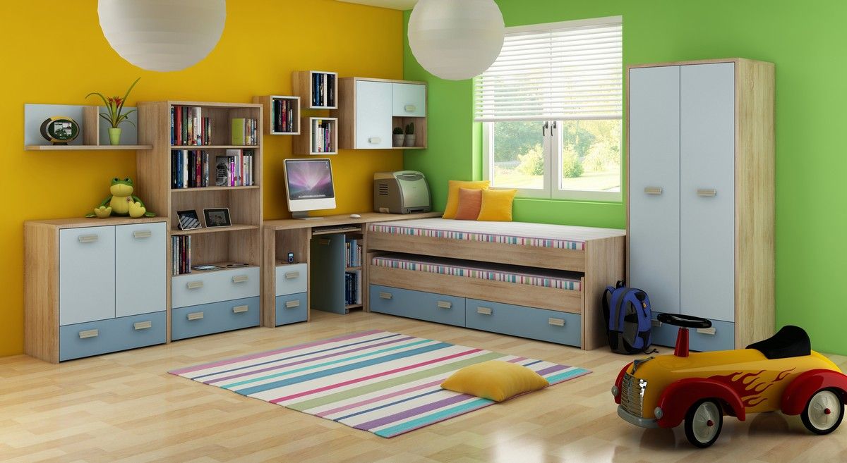 Detská izba Kitty 1 Sonoma svetlá + modrá