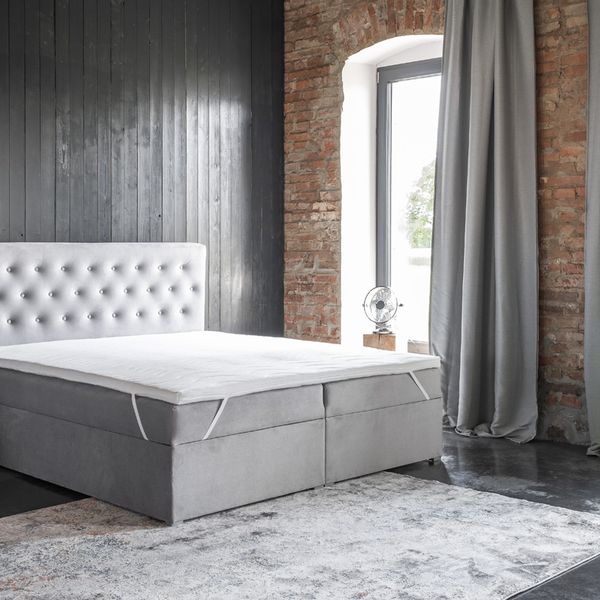 Čalúnená manželská posteľ s úložným priestorom Liborn 160 - béžová