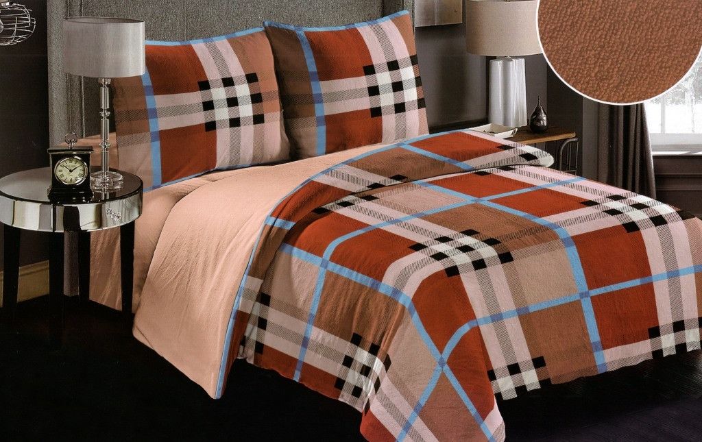 DomTextilu Obojstranné posteľné obliečky hnedé 3 časti: 1ks 200x220 + 2ks 70 cmx80 Hnedá 29485-165411