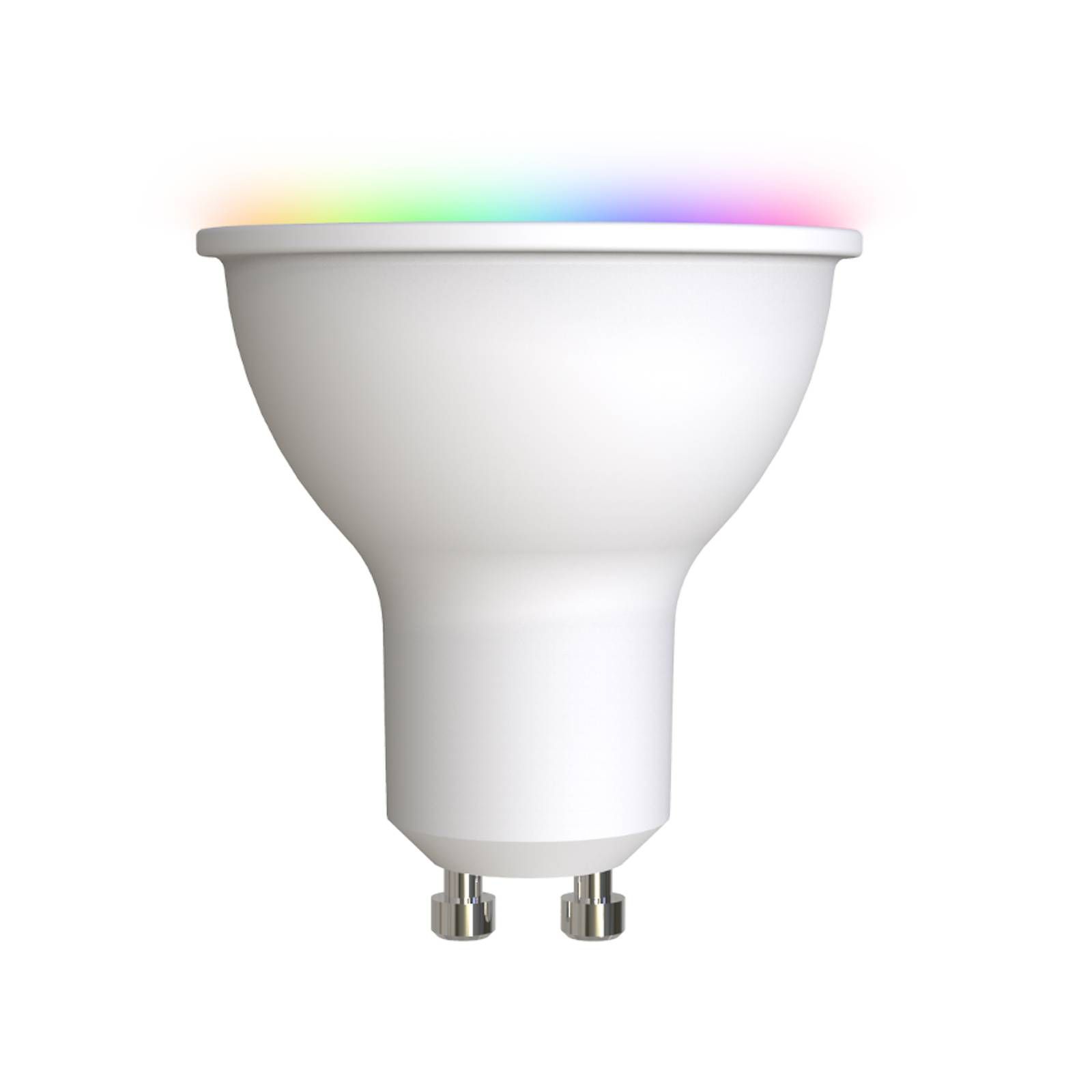 PRIOS Smart LED GU10 4, 7W RGBW WLAN matná tunable white, plast, hliník, GU10, 4.7W, Energialuokka: F, P: 5.4 cm