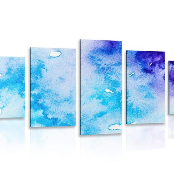 5-dielny obraz modro-fialové abstraktné umenie
