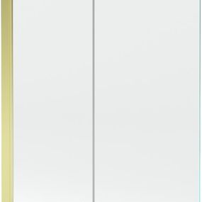 MEXEN - Felix vaňová zástena 2-krídlo 100x140 cm, transparent, zlatá 890-100-002-50-00
