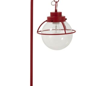 Červená kovová stolná retro lampa s patinou Ball Hang - 33*23*70 cm