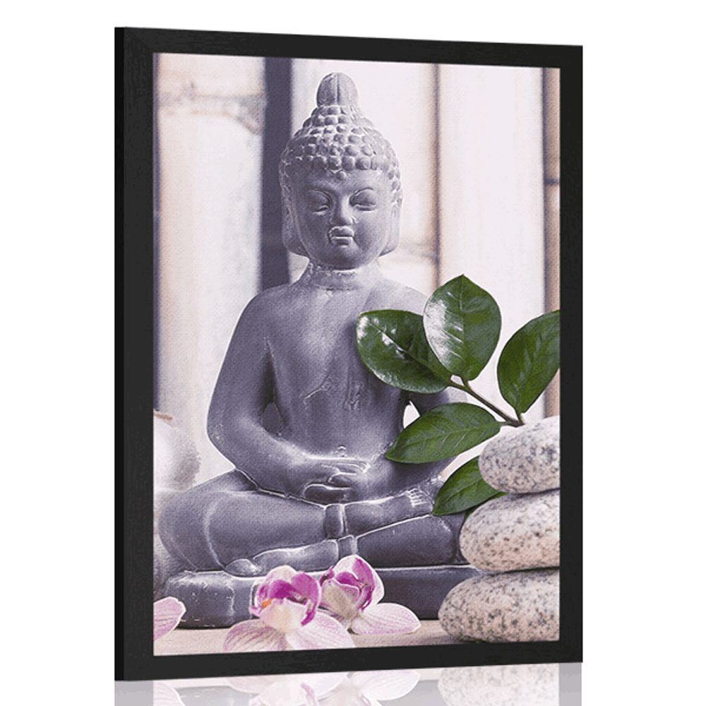 Plagát wellness Budha - 30x45 black