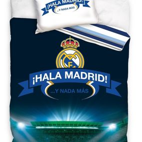 DomTextilu Posteľné obliečky Real Madrid modré 2 časti: 1ks 160 cmx200 + 1ks 70 cmx80 Modrá 140x200 cm 22735-140464