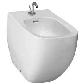 Laufen Palomba Collection - Stojací bidet, 360 mm x 560 mm biela – s 1 otvorom na batériu uprostred, 2 bočné otvory na vodovodnú prípojku, s LCC H8328014003041