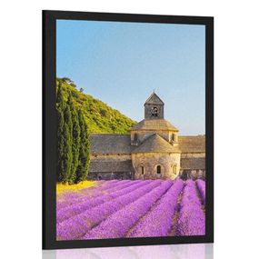 Plagát Provensálsko s levanduľovými poľami - 60x90 black