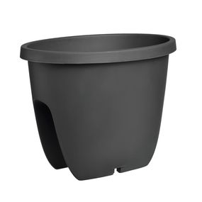 Gardenico Balkónový kvetináč na zábradlie Balconia OVI antracit, pr. 30 cm