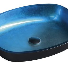 Kvaore TY224 sklenené umývadlo 54x40 cm, modré