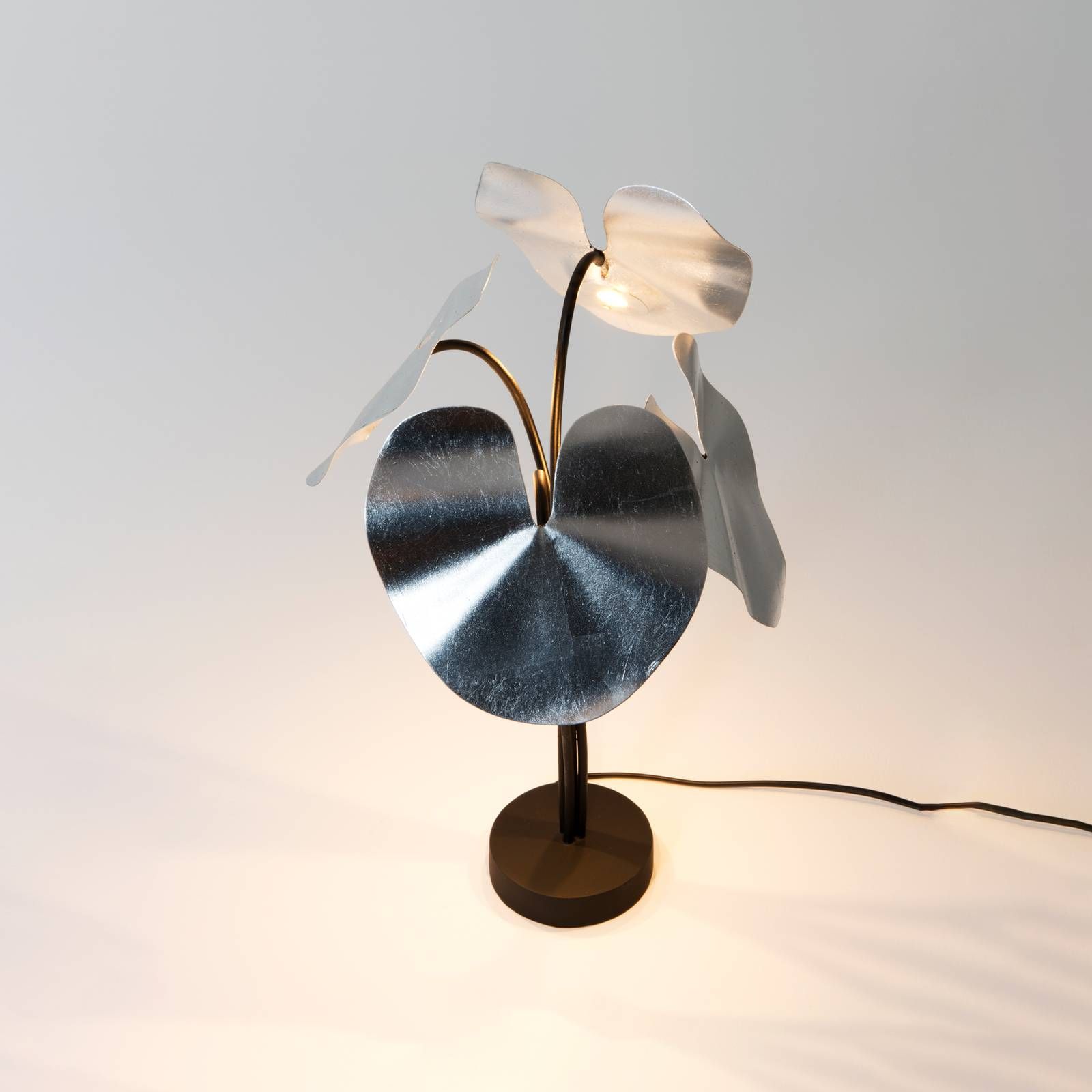 Holländer Stolová LED lampa Controversia stmievač strieborná, Obývacia izba / jedáleň, železo, 4W, L: 30 cm, K: 47cm