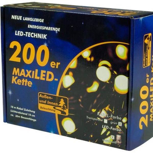 Nexos 28572 Vianočné LED osvetlenie - 20 m, 200 MAXI LED diód, teple biela