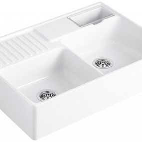 VILLEROY & BOCH VILLEROY & BOCH - Keramický drez Double-bowl sink Stone white modulový 895 x 630 x 220 bez excentra 632391RW