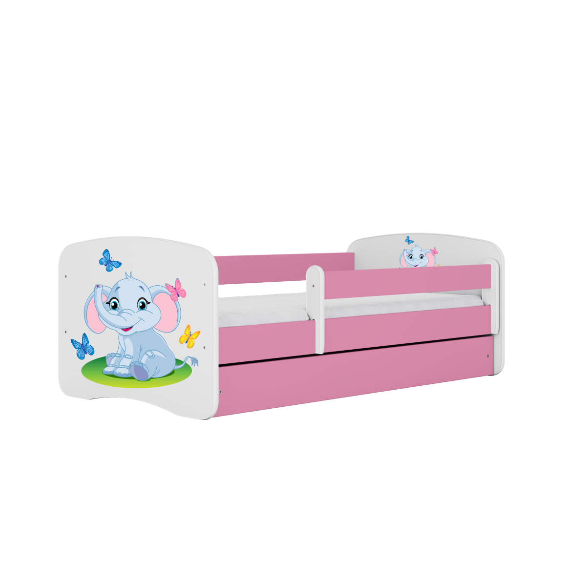 Detská posteľ Babydreams slon s motýlikmi ružová