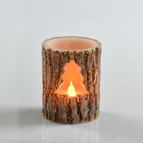 ACA Lighting vánoční svíčka ve tvaru stromu, 1 LED na baterie 3xAAA, WW, IP20, pr.7.5x10cm X0711118