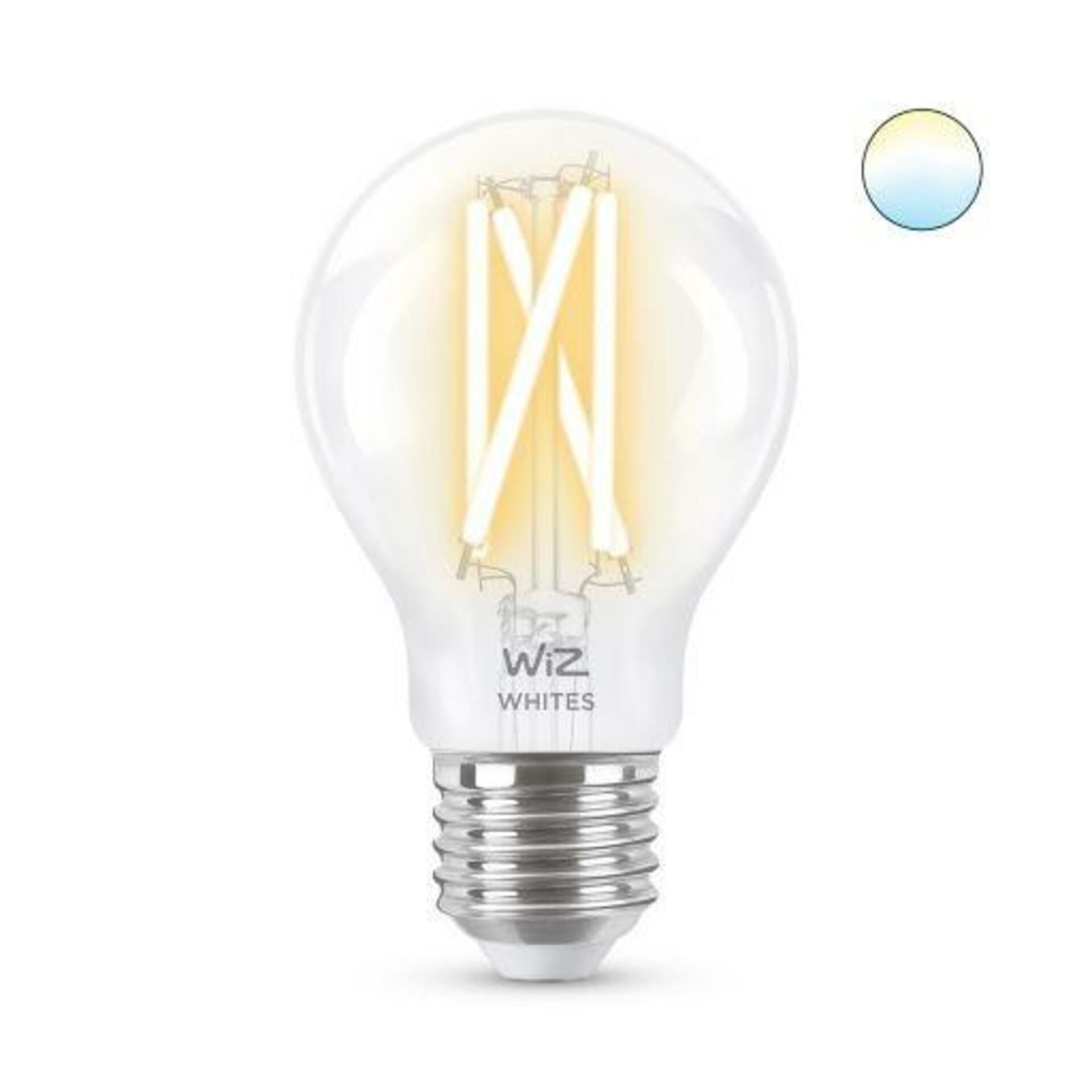 LED Žárovka WiZ Tunable White Filament 8718699787158 E27 A60 6,7-60W 806lm 2700-6500K, stmívatelná