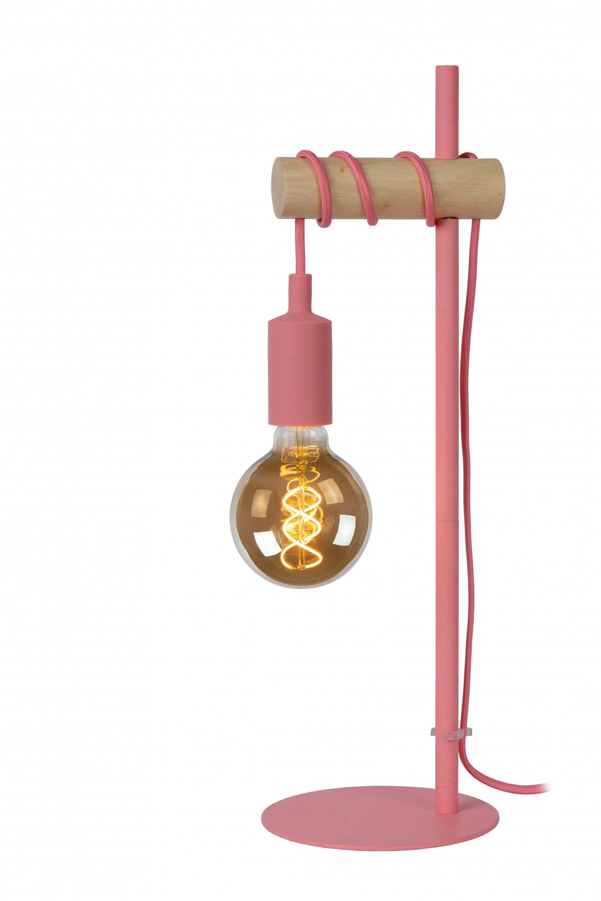 Lucide 08527/01/66 stolná lampička Pola 1x60W | E27- ružová, kov, vypínač na kábli