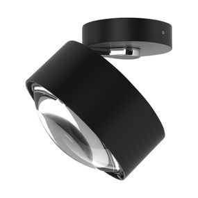 Top Light Puk Maxx Move bodové LED šošovka číra čierna matná, Obývacia izba / jedáleň, hliník, zinok, sklo, 12W, K: 8.7cm
