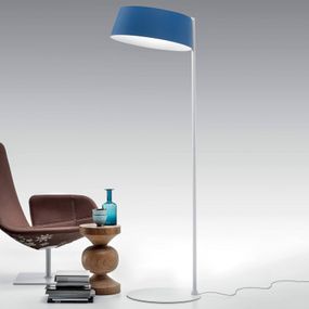 Stilnovo Stojaca LED lampa Oxygen_FL2 azúrová farba, Obývacia izba / jedáleň, oceľ, plast, 36W, K: 194.2cm