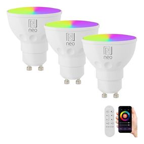 Immax NEO 07724CDO-SADA 3xLED RGB Stmievateľná žiarovka GU10/6W/230V Wi-Fi Tuya+DO