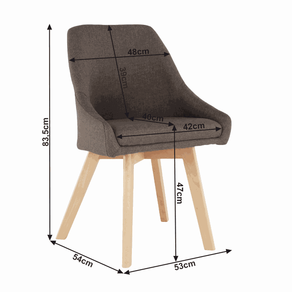 Jedálenská stolička, hnedá látka/buk, TEZA