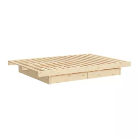 Dvojlôžková posteľ z borovicového dreva s úložným priestorom 180x200 cm – Karup Design