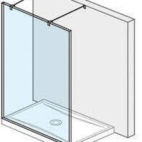 Jika Pure - Sklenená stena pevná 140 cm na sprchovú vaničku 140 cmx80 cm a 140 cmx90 cm, s úpravou Jika Perla Glass, 1400 mm x 200 mm x 2000 mm H2674220026681