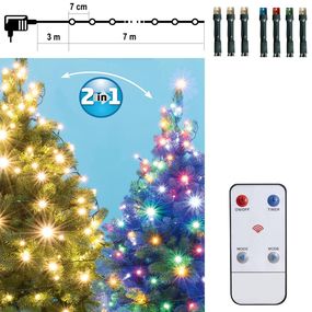 LED Vianočná vonkajšia reťaz 100xLED 10m IP44 teplá biela/multicolor + DO