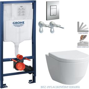 Rapid SL pre závesné WC 38528SET s chrómovou doskou + WC LAUFEN PRO RIMLESS + SEDADLO 38772001 LP1