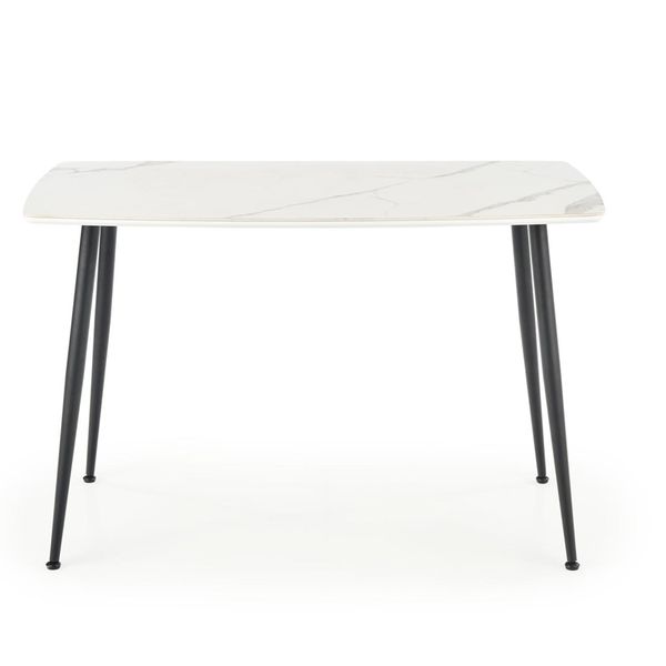 Jedálenský stôl Marco - biely mramor / čierna
