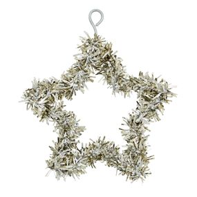 House Doctor Závesná vianočná ozdoba Joy Star Silver Oxidized 10 cm