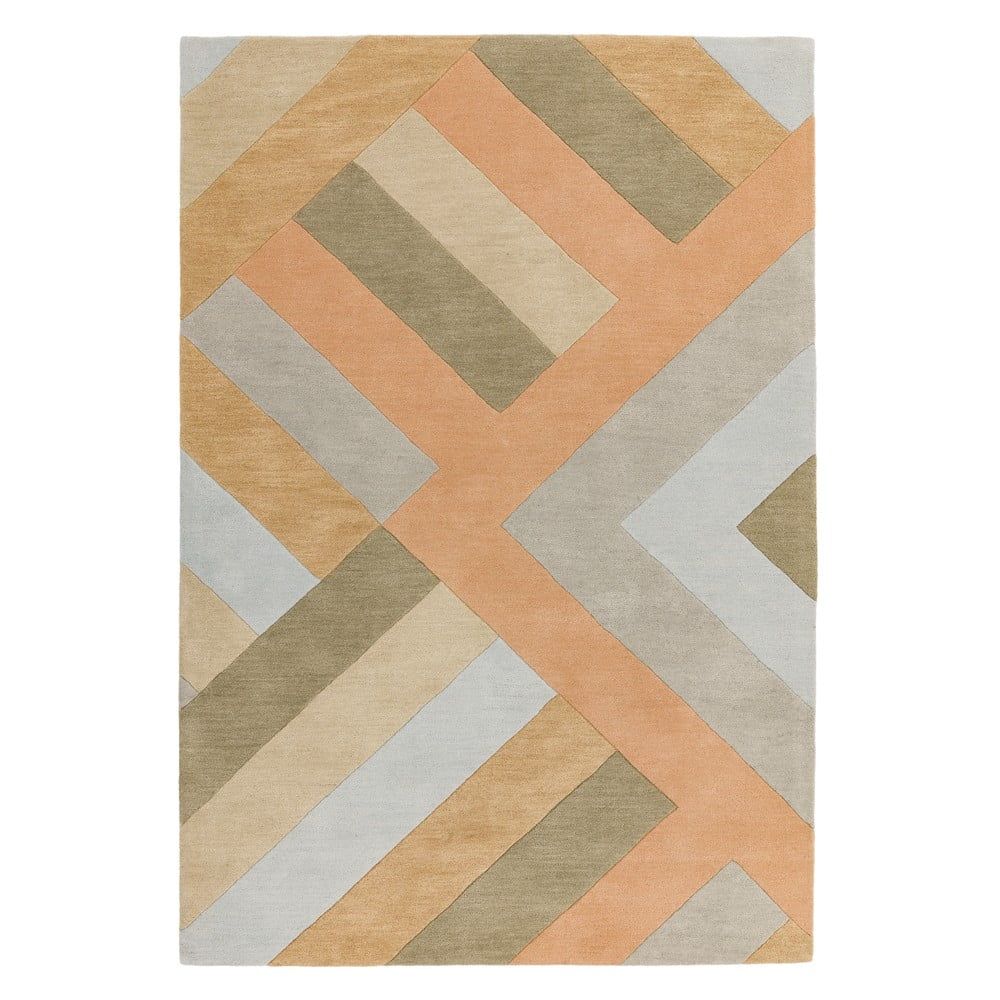 Sivo-lososovoružový koberec Asiatic Carpets Big Zig, 120 x 170 cm