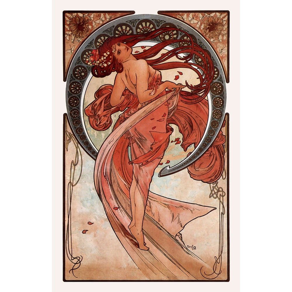 Reprodukcia obrazu Alfons Mucha - Dance, 40 × 60 cm