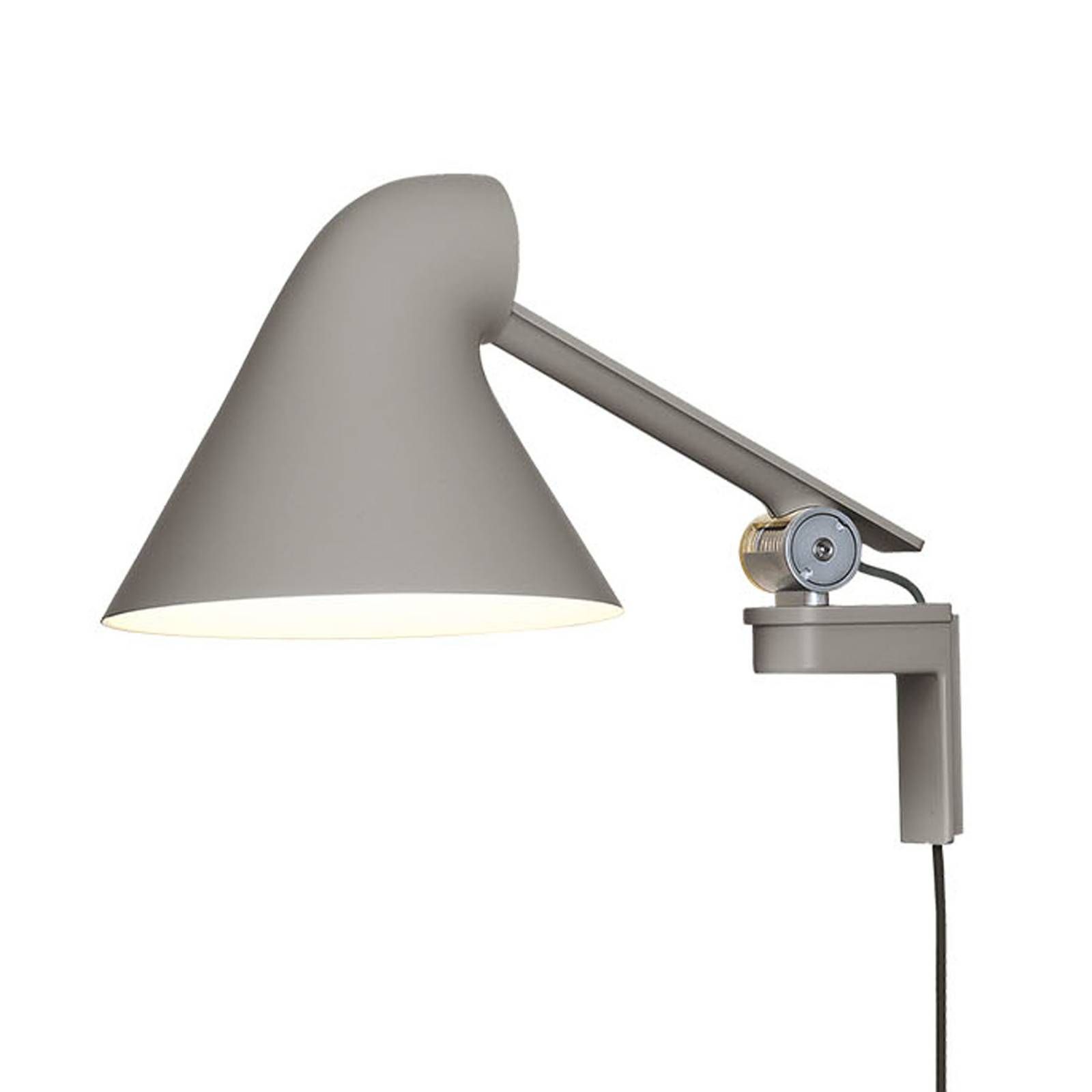 Louis Poulsen NJP nástenné LED krátke svetlosivé, Obývacia izba / jedáleň, hliník, 10W, K: 20cm