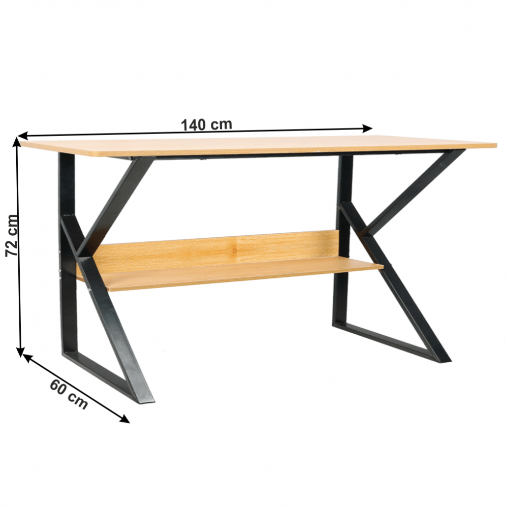Pracovný stôl s policou TARCAL Tempo Kondela 140x60 cm