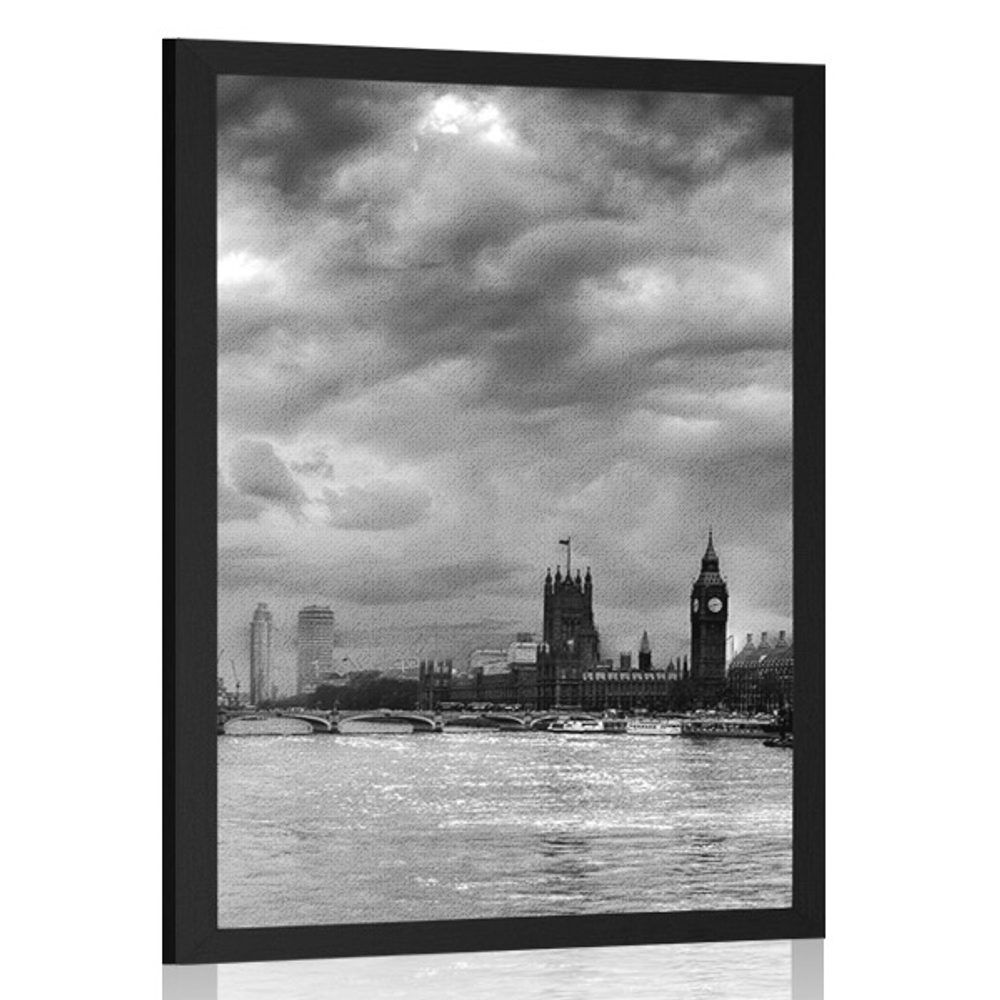 Plagát jedinečný Londýn v čiernobielom prevedení - 40x60 black