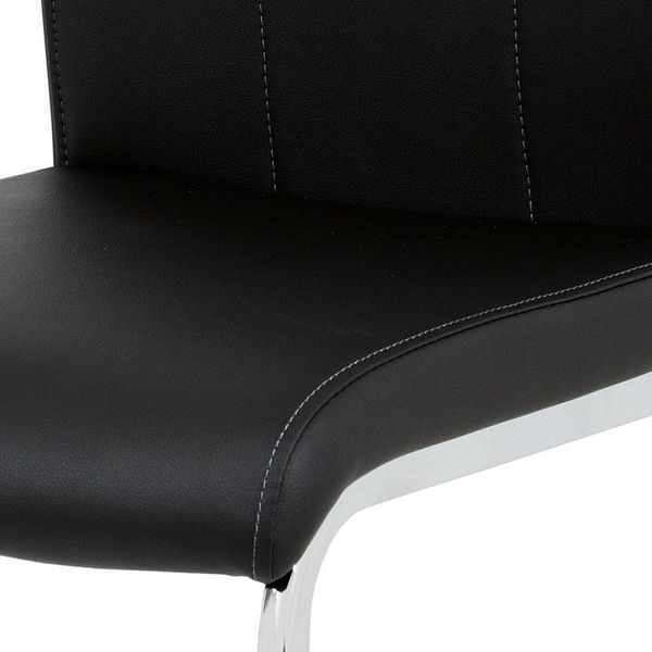 Autronic -  Jedálenská stolička DCL-411 BK čierna koženka / chrom