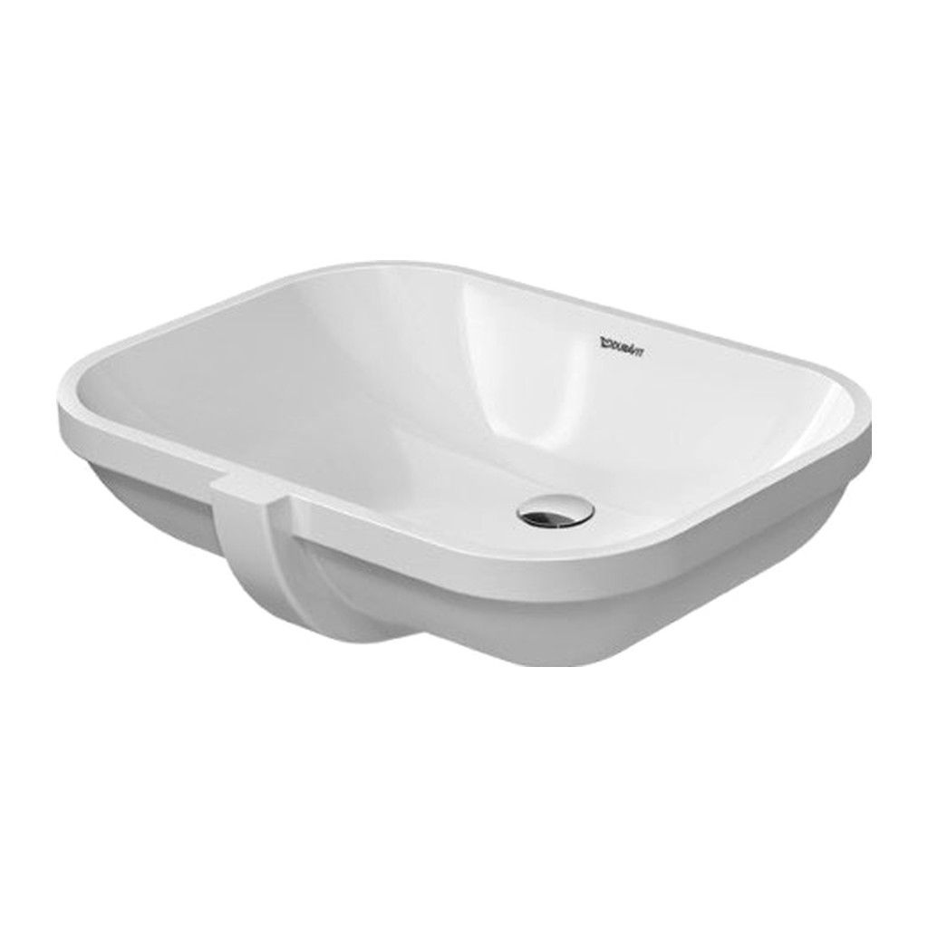 Duravit D-Code - Vstavané umývadlo s prepadom bez otvoru pre batériu, 560x400 mm, biela 0338560000