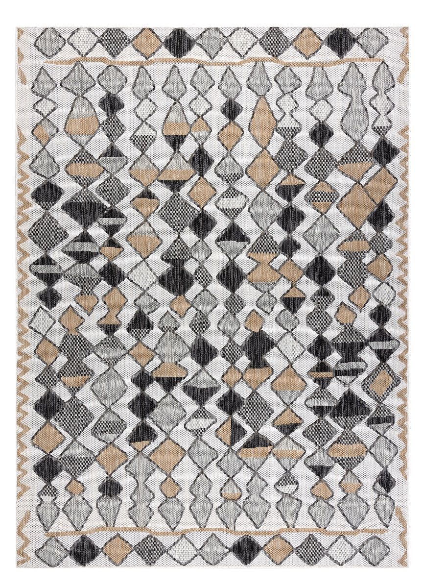 Dywany Łuszczów Kusový koberec Cooper Sisal Diamonds 22217 ecru/black - 140x190 cm