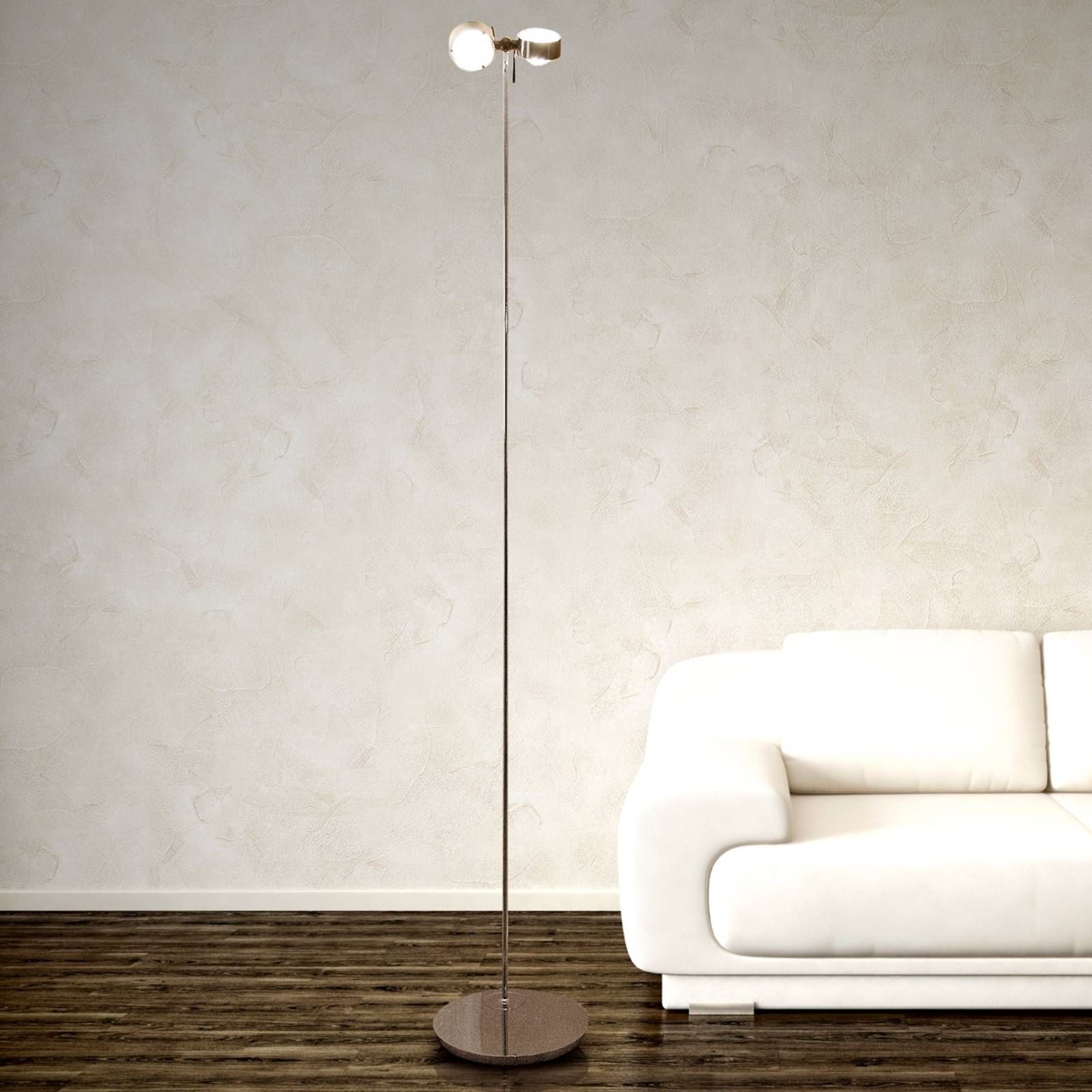 Top Light Stojaca lampa PUK FLOOR matná chróm 2-pl., Obývacia izba / jedáleň, kov, sklo, G9, 48W, L: 20 cm, K: 180cm
