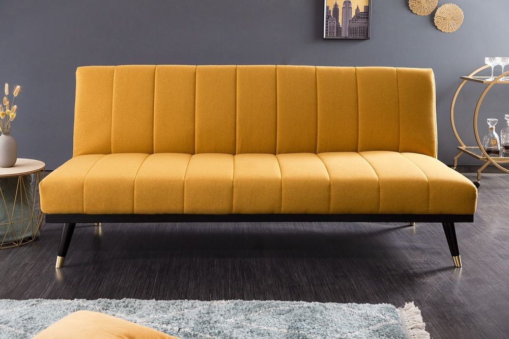 LuxD Dizajnová rozkladacia sedačka Halle 180 cm horčicová žltá