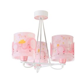 Dalber Detská závesná lampa Little Elephant, 3-pl. ružová, Detská izba, plast, E27, 60W, K: 15cm
