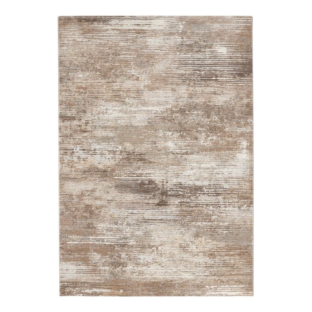 Hnedo-krémový koberec Elle Decoration Arty Trappes, 80 × 150 cm