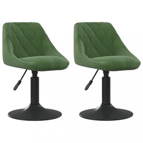 Otočná jedálenská stolička 2 ks zamat / kov Dekorhome Tmavo zelená