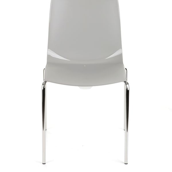 Stohovateľná stolička Adon - svetlosivá / chróm