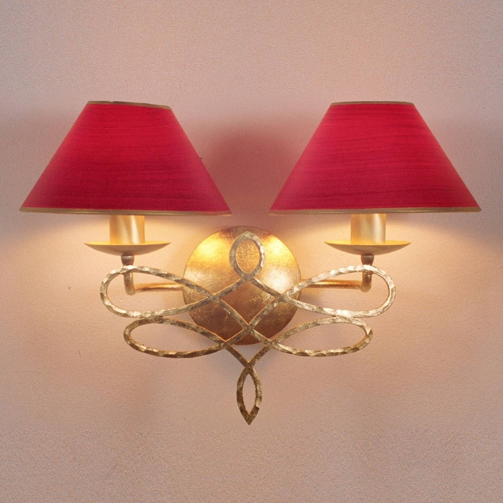 Menzel Sorent nástenné svetlo červené tienidlá 2pl, Obývacia izba / jedáleň, kov, plast, E14, 25W, L: 39 cm, K: 31cm